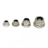 Stainless Nyloc Flange Nuts Pack Of 10 - Various Sizes