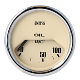 Smiths Classic Electronic 52mm Oil Pressure Gauge - Magnolia Face - Chrome Bezel