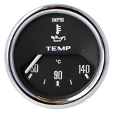 Smiths Classic Electronic 52mm Oil Temperature Gauge - Black Face - Chrome Bezel