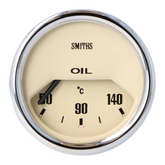 Smiths Classic Electronic 52mm Oil Temperature Gauge - Magnolia Face - Chrome Bezel