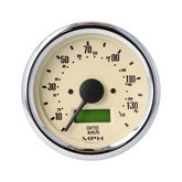 Smiths Classic Magnolia 80mm 140MPH Speedometer – 1/2 Round Chrome Bezel - 12V