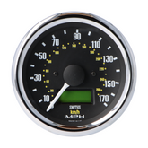 Smiths Classic Black 80mm 170MPH Speedometer – 1/2 Round Chrome Bezel - 12V
