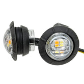 27mm Diameter Amber and White Light LED Side Repeaters PAIR