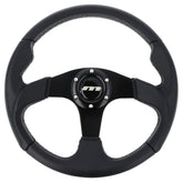 345mm Vinyl Steering Wheel Black Anodised Aluminium