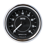 Smiths Classic 52mm Digital Tachometer – 1/2 Round Chrome Bezel - Black Face