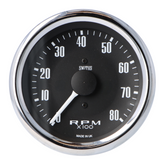 Smiths Classic 80mm Digital Tachometer – 1/2 Round Chrome Bezel - Black Face