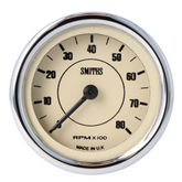 Smiths Classic 52mm Electronic Tachometer - 1/2 Round Chrome Bezel - Magnolia Face