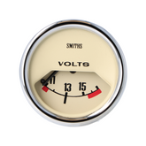Smiths Voltmeter 52mm - 1/2 Round Chrome Bezel - Magnolia Face