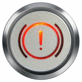 Flush Bezel Chrome LED Warning Light Brake Fluid - Car Builder Solutions