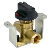 Dash or Panel Mounted 15mm (5/8") Brass Heater Valve with Mounting Bracket - Car Builder Solutions