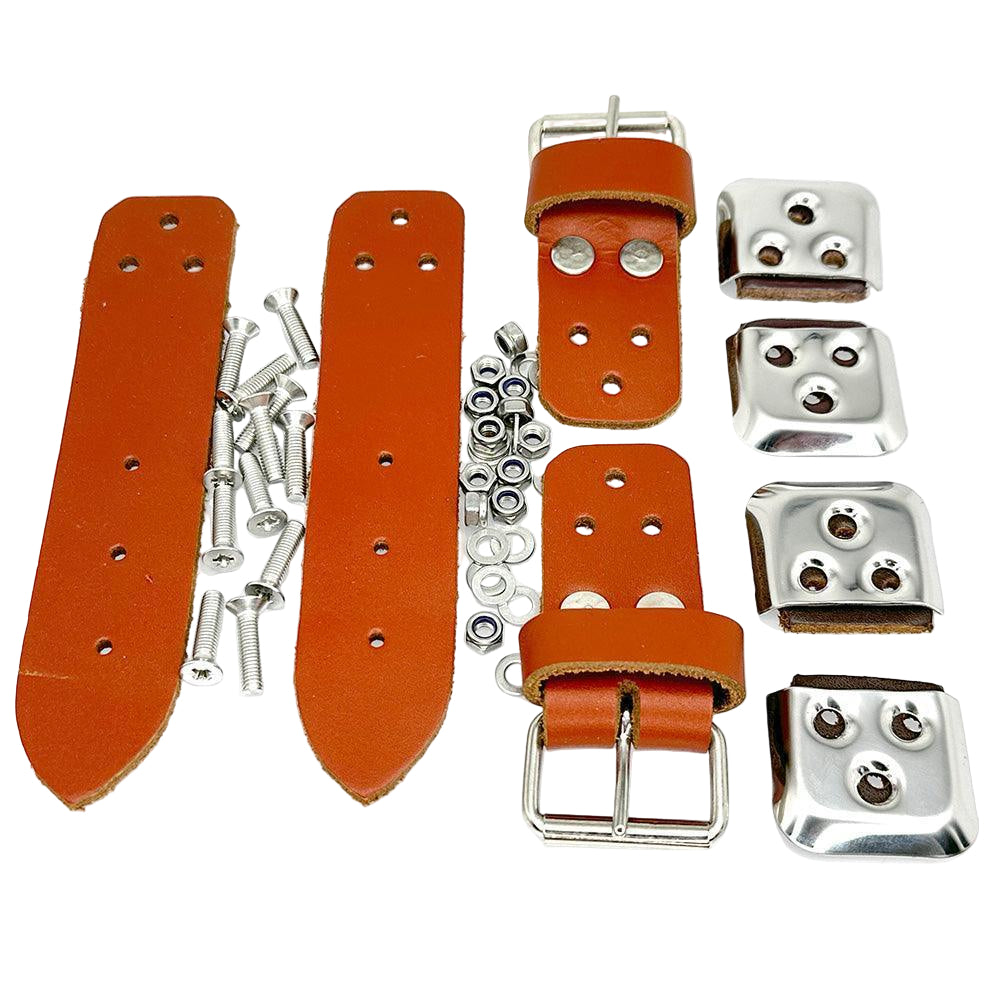 Tan Leather Boot Bonnet Straps – Pair – 1.25″ Wide – Classic Car Accessory – Unbranded