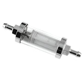 108mm Fuel Filter Glass & Chrome With 6mm Hose Tails - Car Builder Solutions