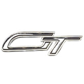 Chrome and Black Enamel Self Adhesive Script GT Badge - Car Builder Solutions