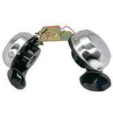 Twin Tone Electric Horns Chrome - Car Builder Solutions