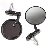 83mm Diameter Convex Bar End Mirrors Black - Car Builder Solutions