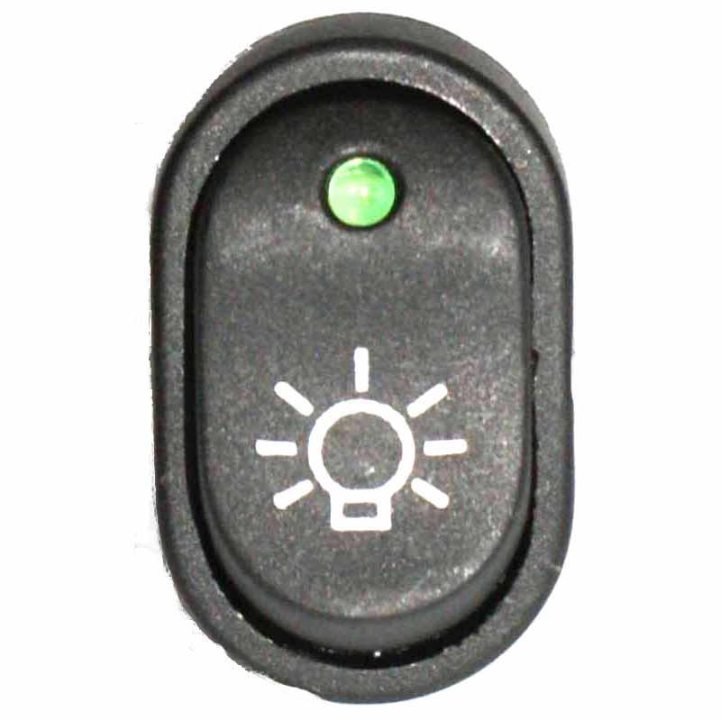 thumbnail image 2 of Green Illuminated Oval Rocker Switch - ON/OFF, 35A@12V, 5-Year Warranty ASW20D 2 of 6