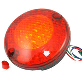 Red/Amber Lens LED Stop Tail And Indicator 95mm Dome PAIR - Car Builder Solutions