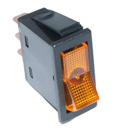 Illuminated Rectangular Rocker Switch Amber - Car Builder Solutions