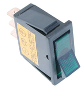 Illuminated Rectangular Rocker Switch Green - Car Builder Solutions