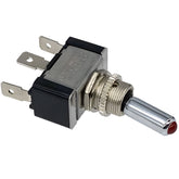 LED Illuminated Chrome Toggle Switch Red - Car Builder Solutions
