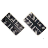 Pair of Gloss Black Enamel and Chrome Union Jack Badges - Car Builder Solutions