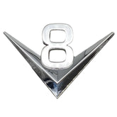 Chrome V8 Script Badge Self-Adhesive - Car Builder Solutions