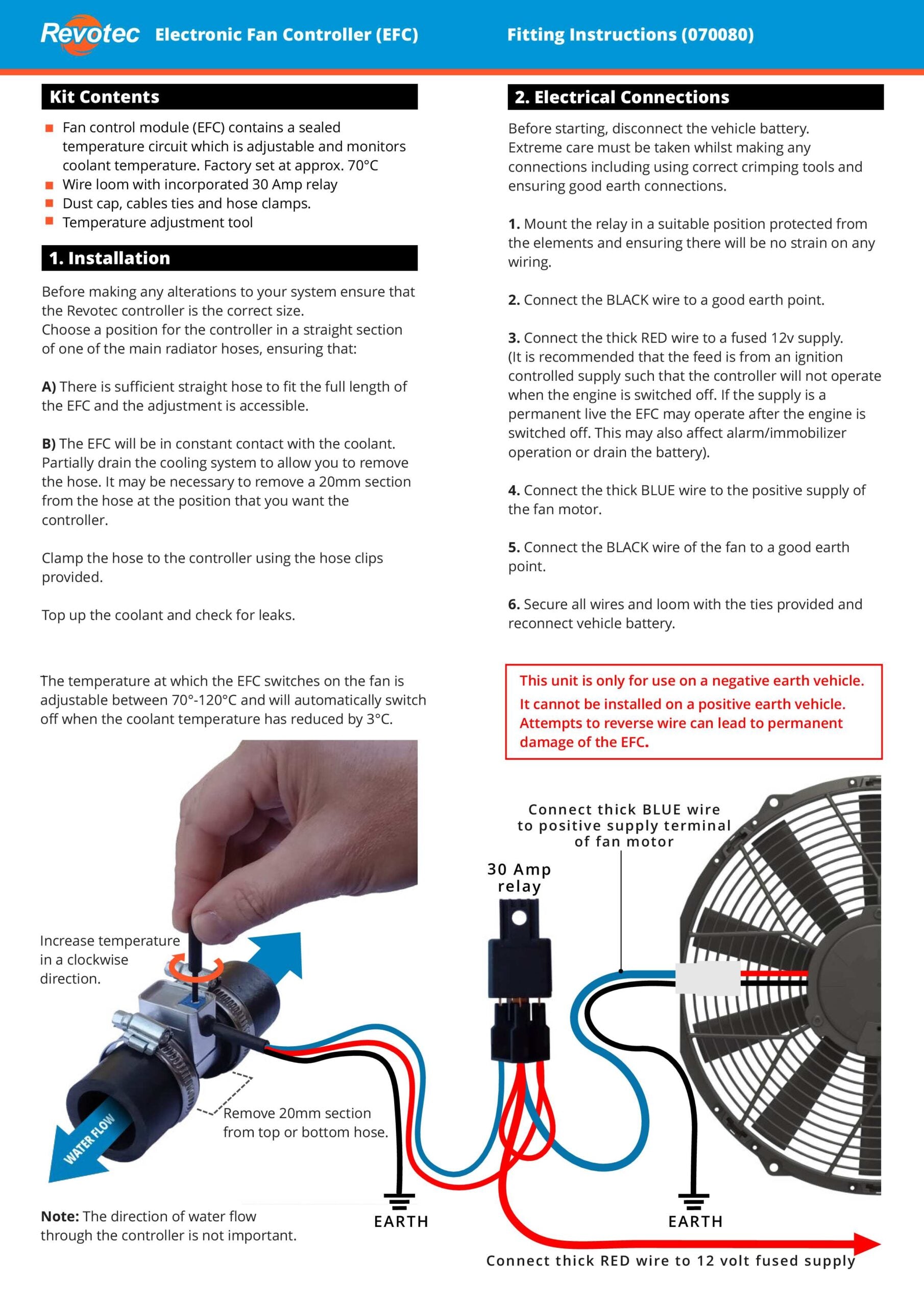 Electronic In-line Fan Controller with Relay for Fitting in Hose - Car Builder Solutions