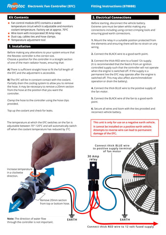 Electronic In-line Fan Controller with Relay for Fitting in Hose - Car Builder Solutions