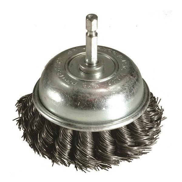 75mm Twist Knot Brush - Cup Type with Quick Chuck End