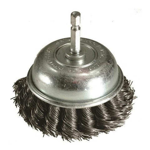 75mm Twist Knot Brush - Cup Type with Quick Chuck End