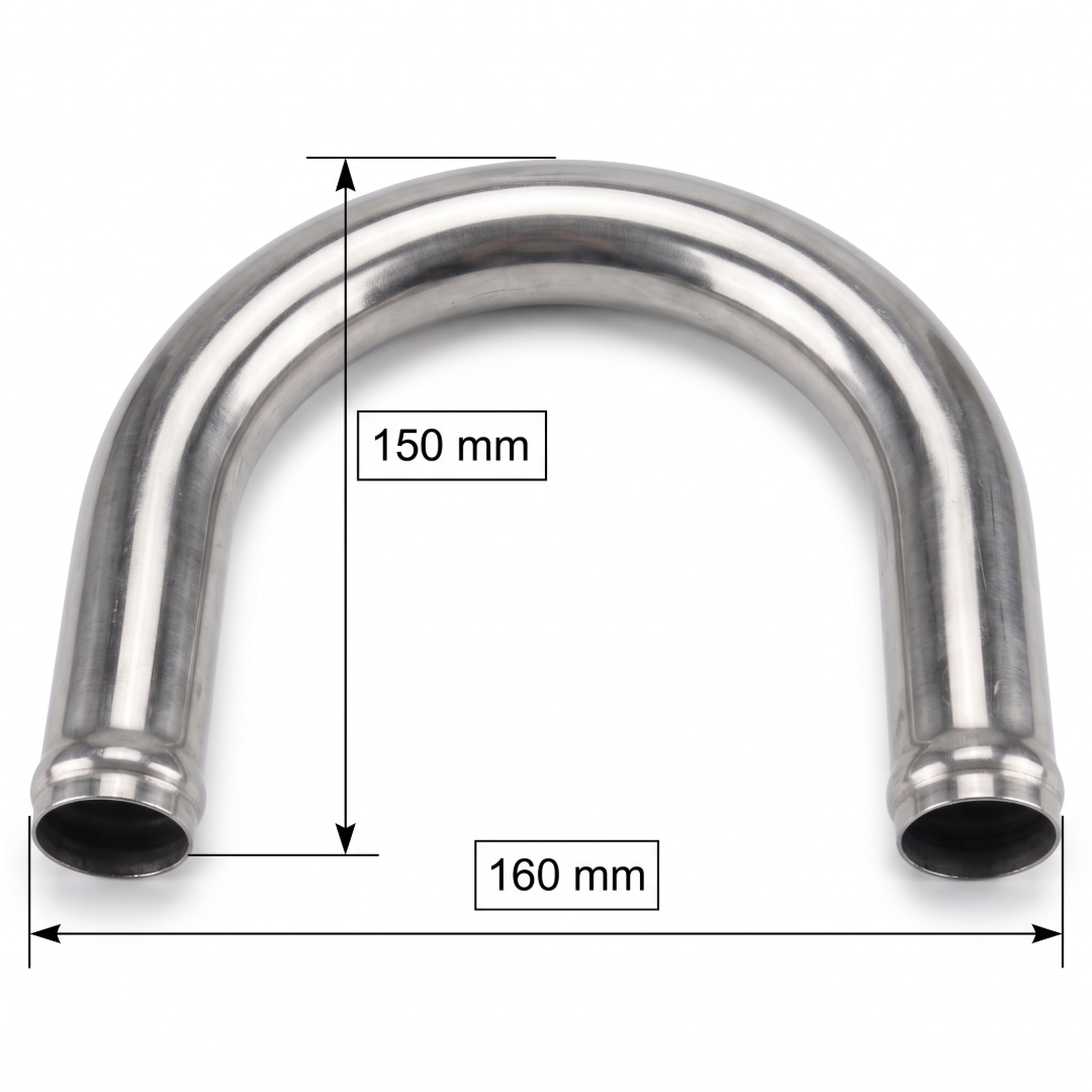Aluminium Bend 25mm O.D. 180 Degree - Car Builder Solutions