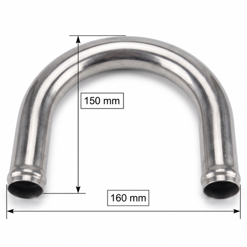 Aluminium Bend 25mm O.D. 180 Degree - Car Builder Solutions
