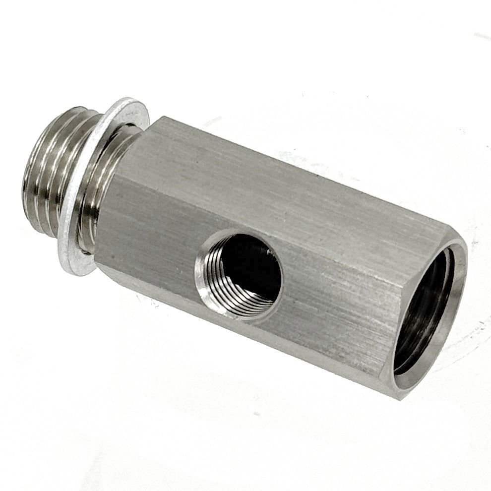 Stainless Steel Oil Pressure T Piece M16 x 1.5 Male and Female 1/8" NPT  in the side