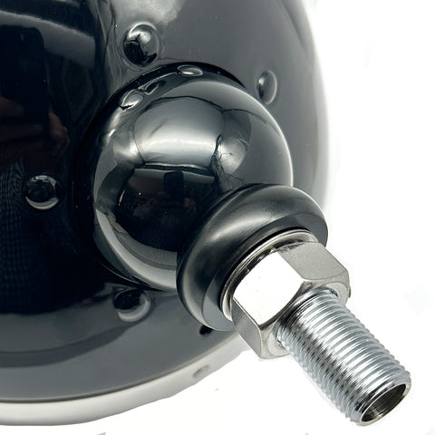 Classic 7" Headlamp Black with Stainless Rim