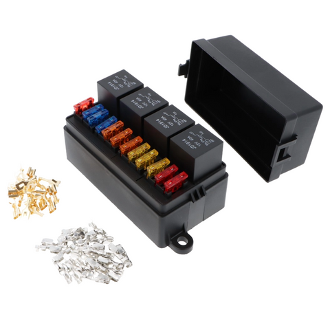 10 Way Fuse Box With 4 Relays - Car Builder Solutions