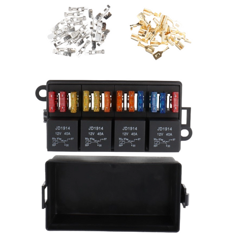 10 Way Fuse Box With 4 Relays - Car Builder Solutions