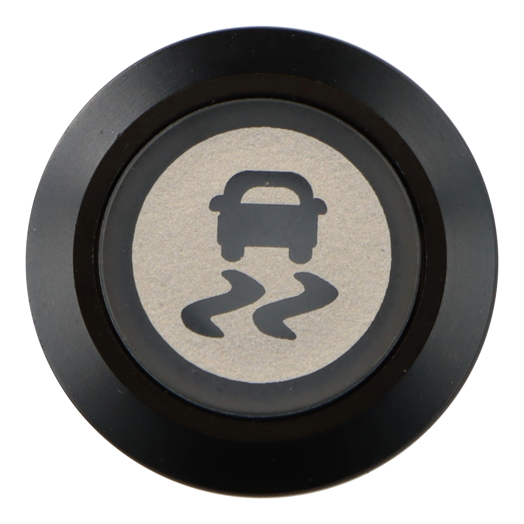 Traction Control Momentary Switch Illuminated Black Bezel - Car Builder Solutions