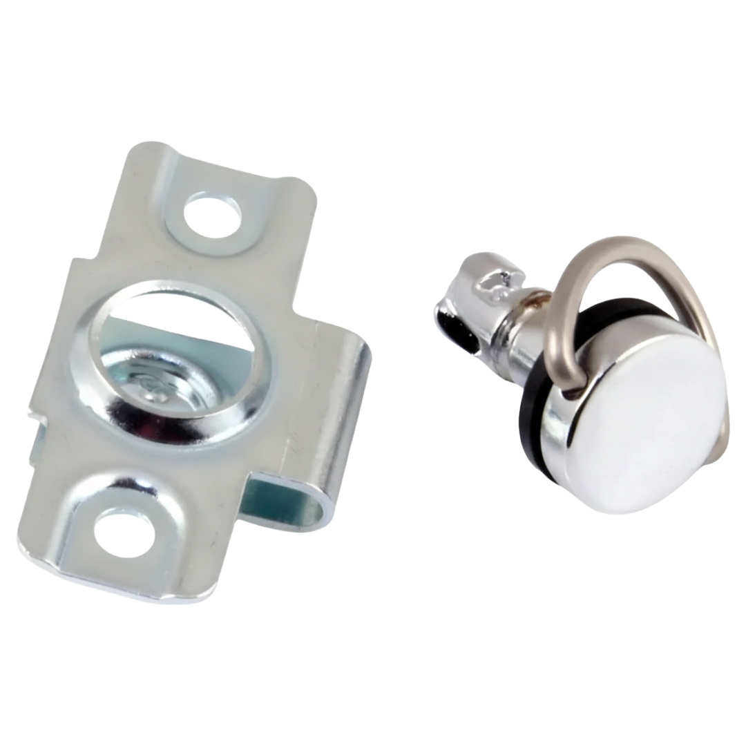 Chrome Quarter Turn Fastener with Rivets For 10mm Top Panels - Car Builder Solutions