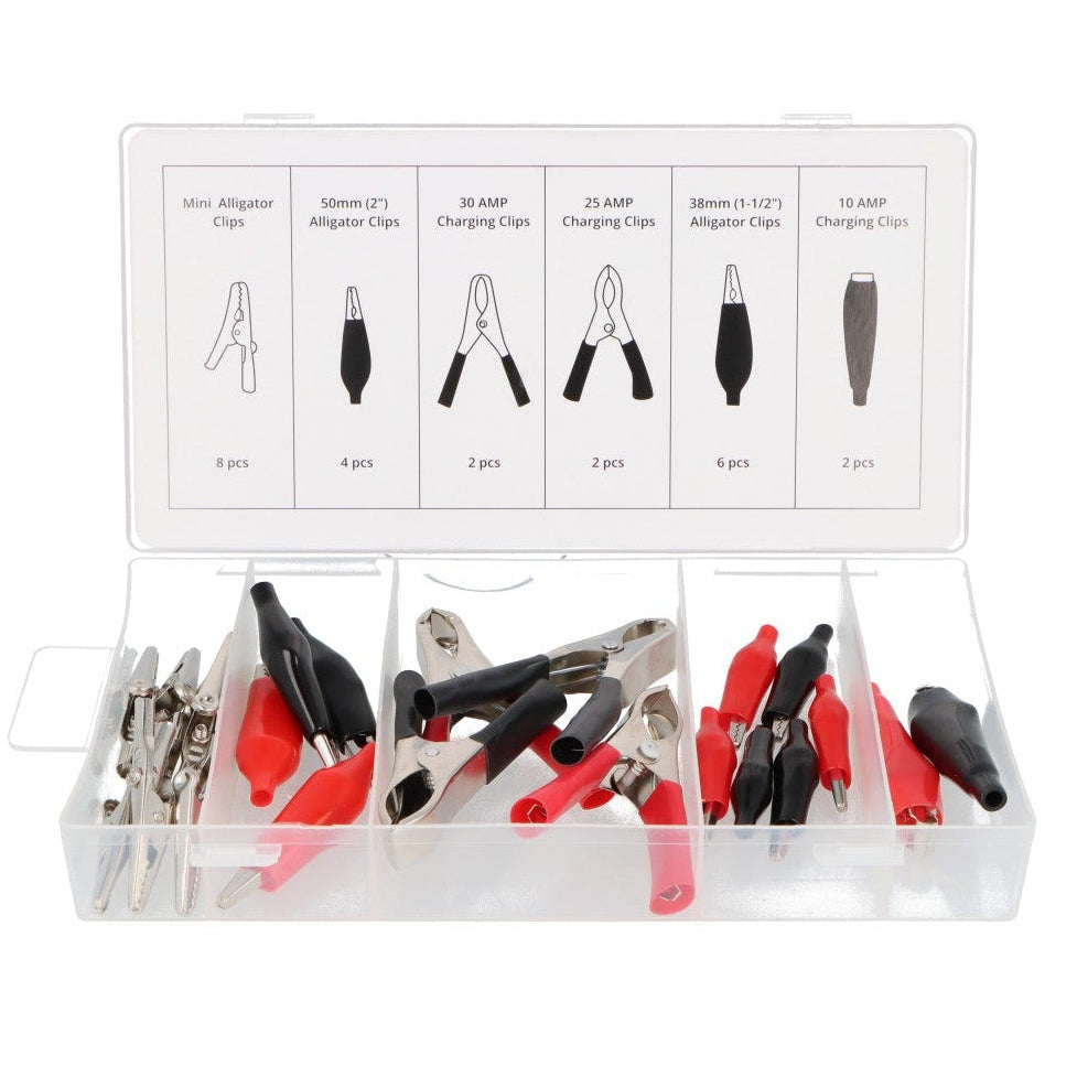 Crocodile Clip Selection Pack Of 28 - Car Builder Solutions