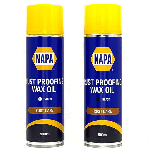 Rust Proofing Wax Oil Aerosol Clear or Black 500ml