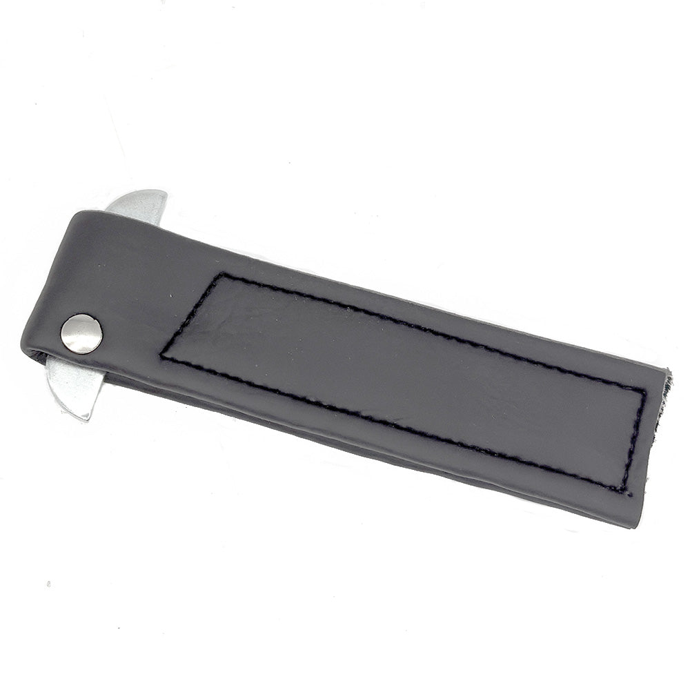 Black Leather Door Check Strap