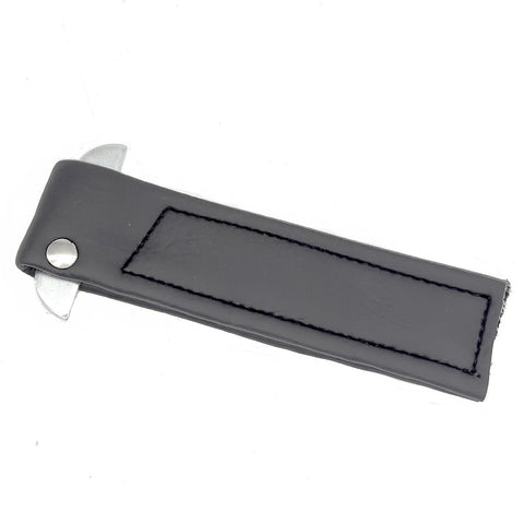 Black Leather Door Check Strap