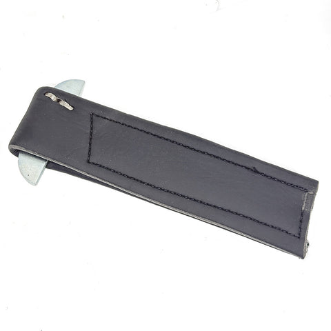 Black Leather Door Check Strap