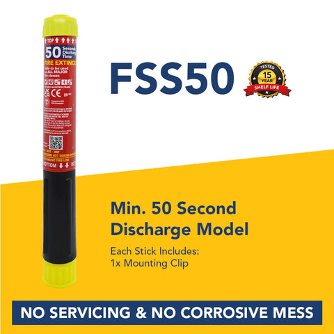 Fire Safety Stick FSS50 – Compact & Mess-Free Fire Extinguisher