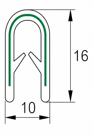 Embossed Black PVC Edge Trim 16mm x 10mm