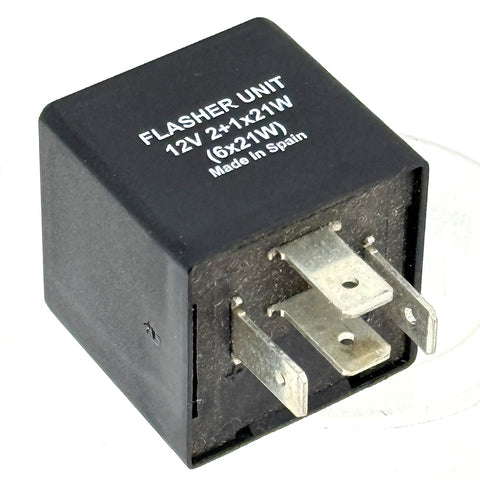 Black Hazard and Flasher Relay 4 PIN 98 Watt Max