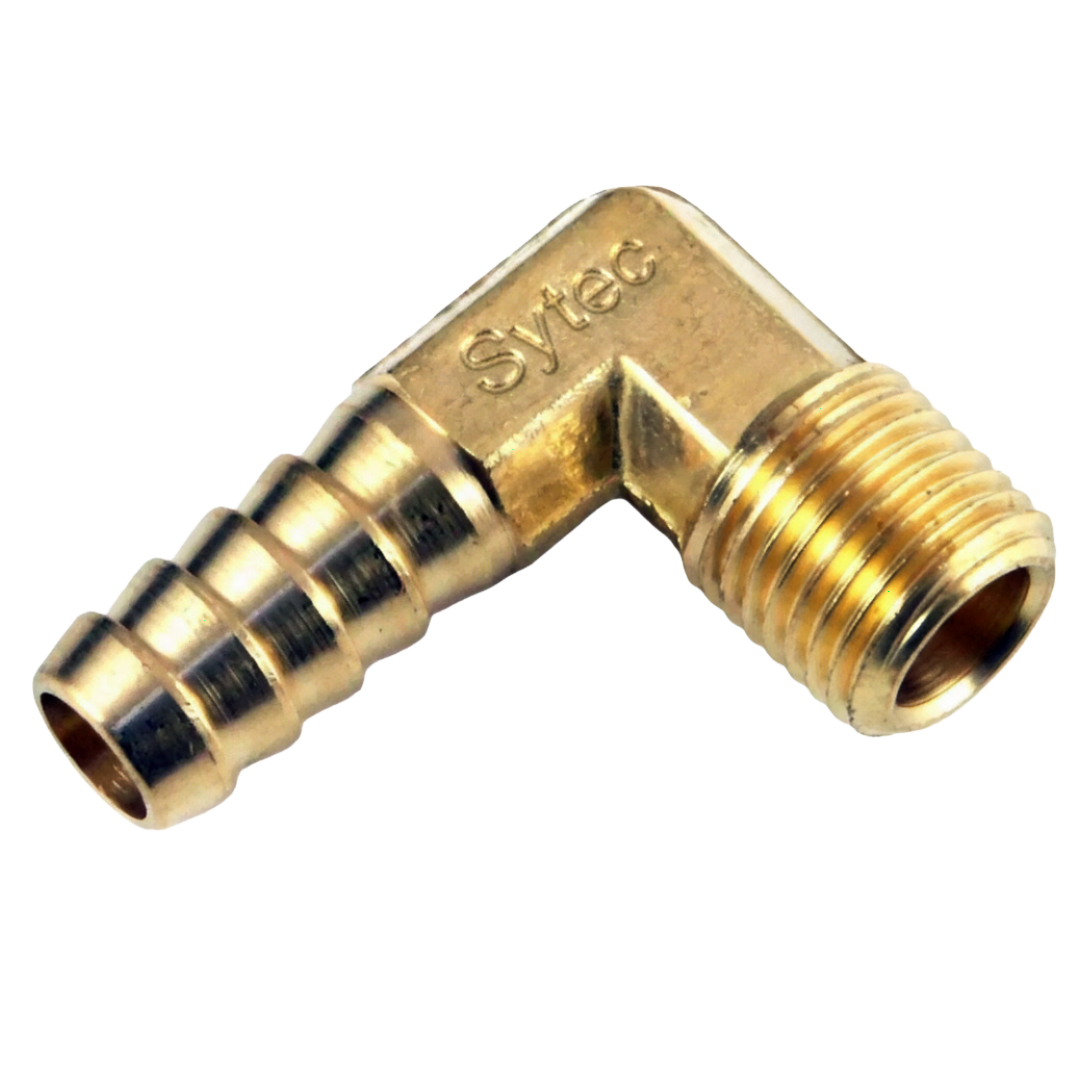 90 Degree Brass 10mm Hosetail 1/4 NPT - Car Builder Solutions
