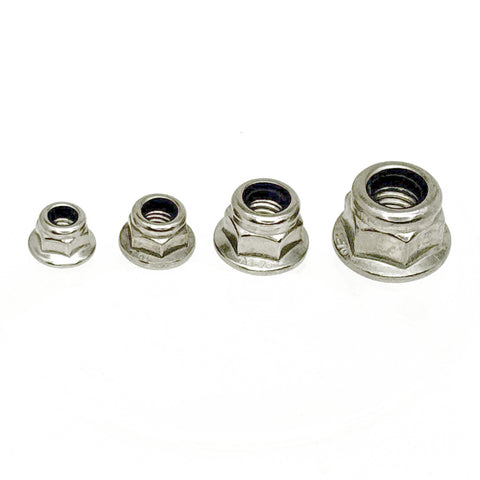 Stainless Nyloc Flange Nuts Pack Of 10 - Various Sizes