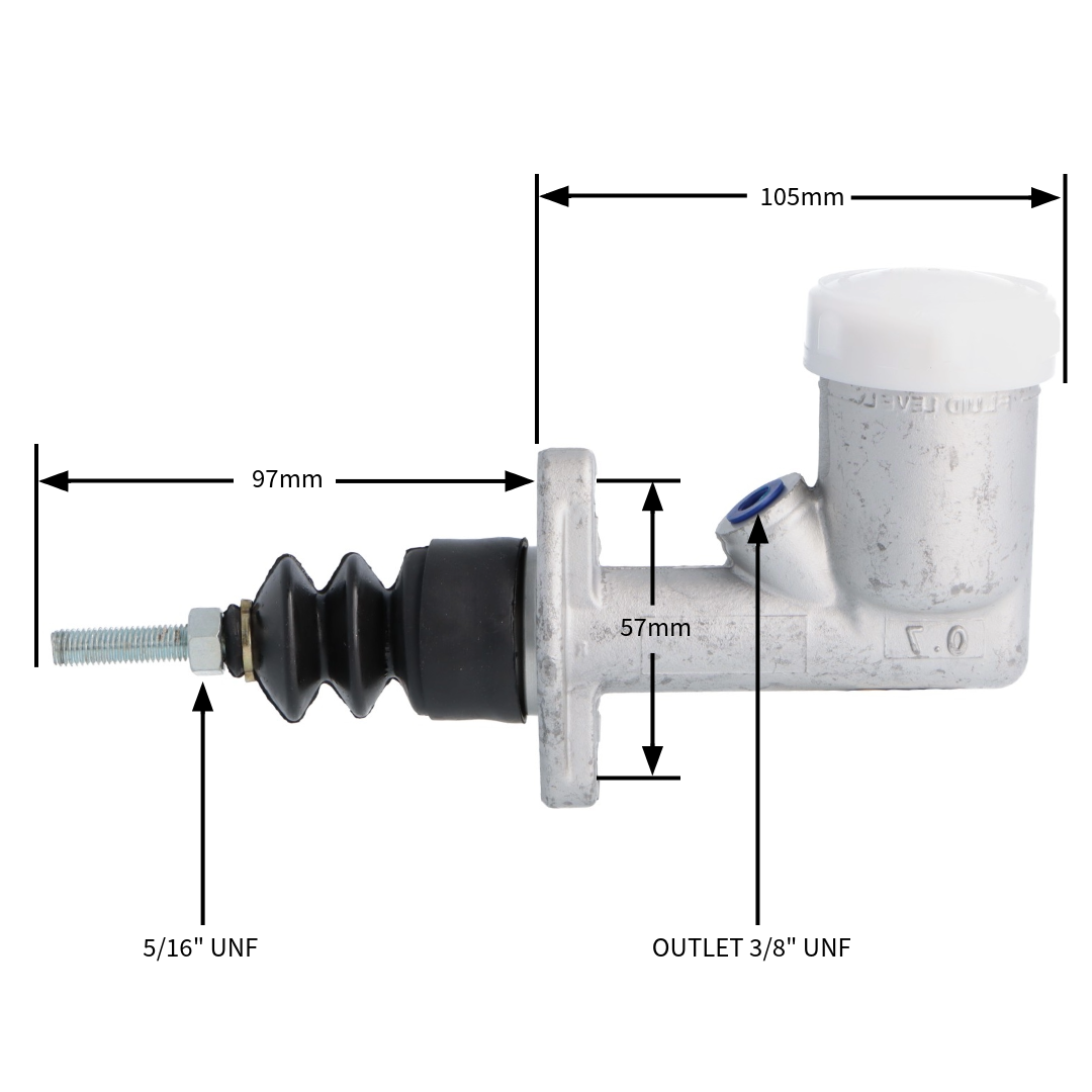 0.7" Brake and Clutch Master Cylinder With Reservoir - Car Builder Solutions