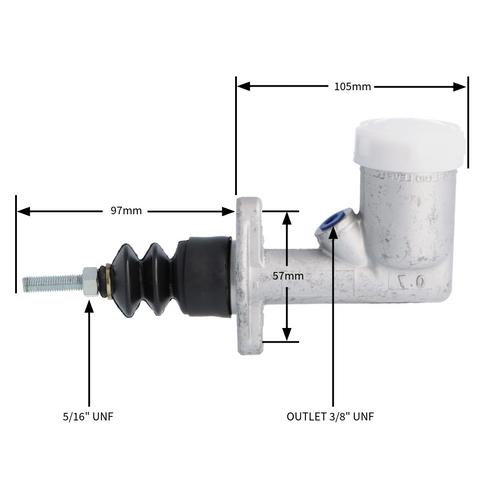 0.7" Brake and Clutch Master Cylinder With Reservoir - Car Builder Solutions